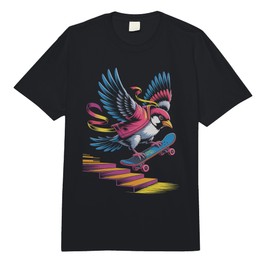 Bird Skater Feather Mid Stair Trick Streetwear Skateboard Comfort Colors Adult Heavyweight T-Shirt