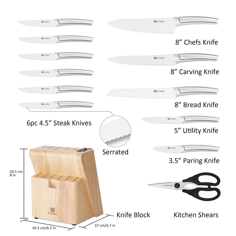 Kitchen Knife Set, Professional 13 Piece Knife Set with Block