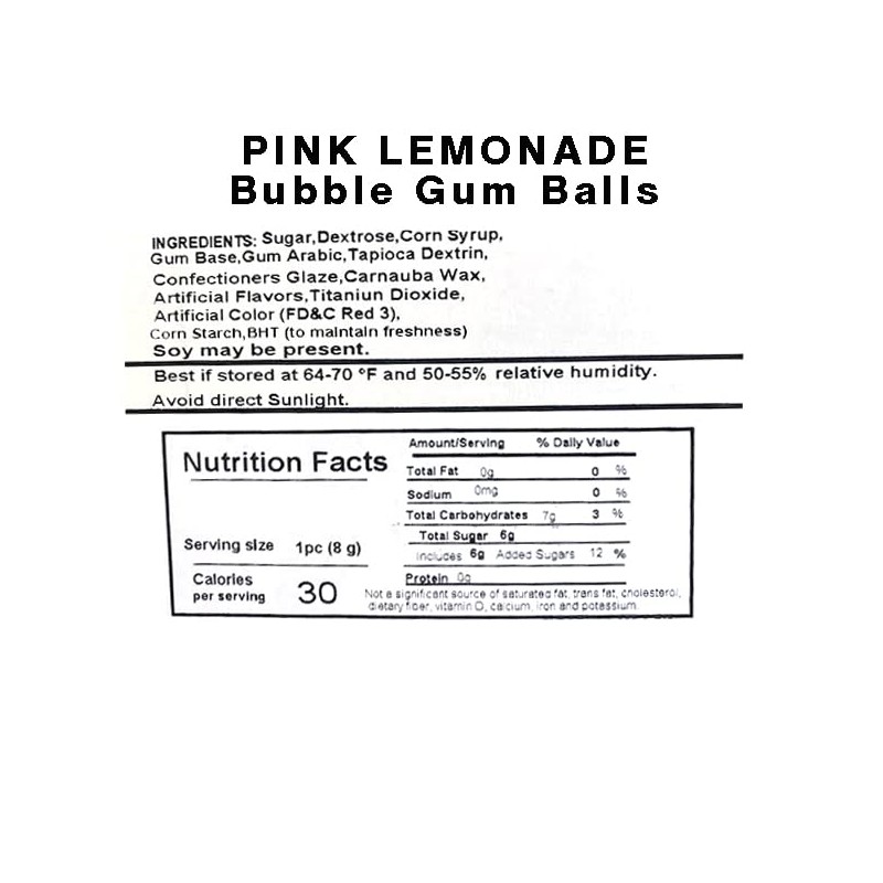 SweetGourmet Pink Lemonade Gum Balls | 1.5 Pound