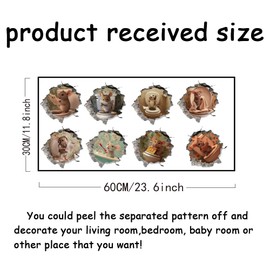 SUPERDANT 3D Wall Sticker with Rat for the Toilet 3D Wall Sticker with Cracked Mice for the Bathroom Wall Sticker Decor 3D Vinyl Wall Sticker for Bathroom and Toilet Wall Decoration