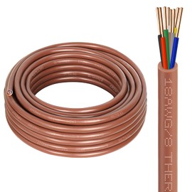 Thermostat Wire 18/8 Gauge 8 Conductor - 20ft, Multi-Conductor Bare Copper Cable, Durable PVC Jacket, Low-Resistance Wiring for HVAC Systems, Thermostats, and Low Voltage Applications