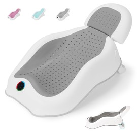 Wddbb Baby Bath Support,Ideal for Babies Less Than 6 Months Old,with Thermometer-Adjustable Slope Newborn Bathtub, Baby tubs for Baby tubs for Newborn Essentials Must Haves (Gray)