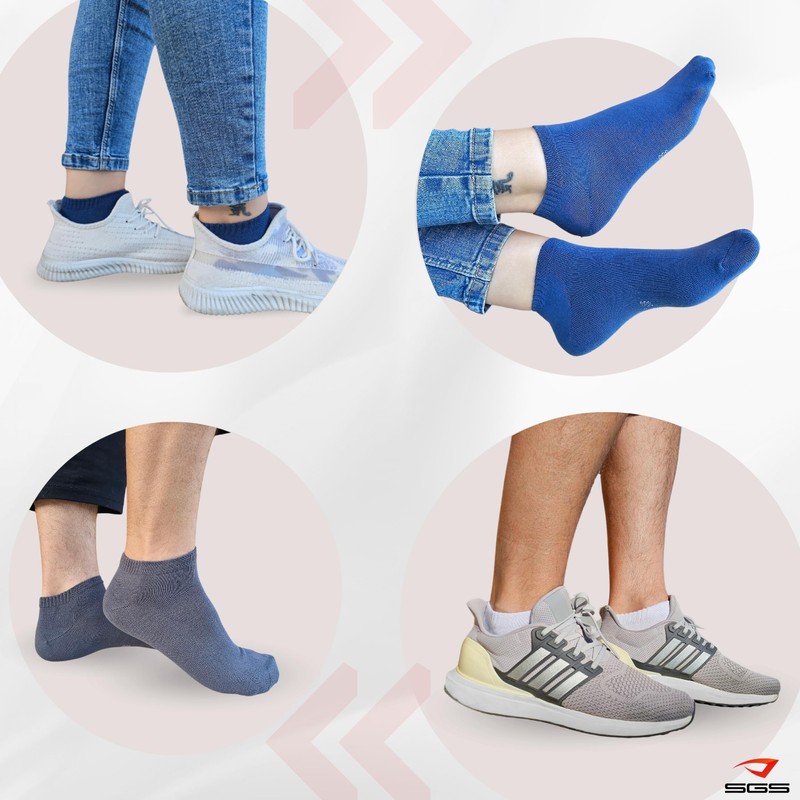 SGS 5-10 Bamboo Socks Trainers Men Women Bamboo Socks, 5