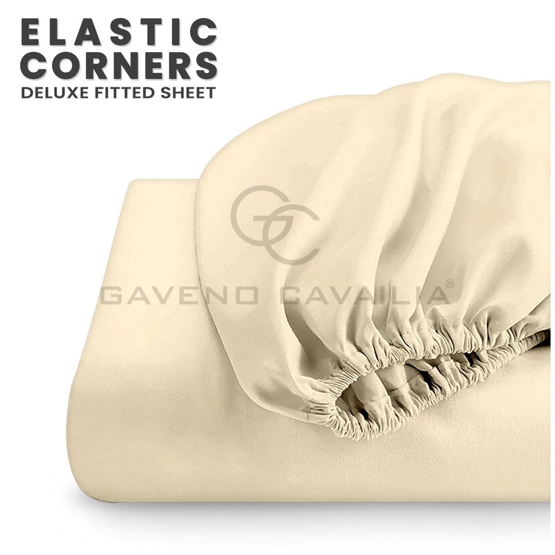 Easy Care 4ft Fitted Sheet Cream - Lightweight Small Double