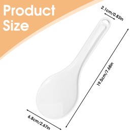 Giantree 2 Pcs Plastic Rice Paddle, White Rice Spoon Non-Stick Rice Spoon Scooper Rice Cooker Spoon Spatula