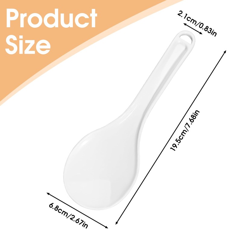 Giantree 2 Pcs Plastic Rice Paddle, White Rice Spoon Non-Stick