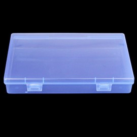 Goodma 4 Pieces Rectangular Plastic Boxes Empty Storage Organizer Containers with Hinged Lids for Small Items and Other Craft Projects (180 x 110 x 30 mm, Blue)