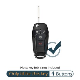 GFDesign 2 Pcs Silicone Flip 4 Buttons Key Fob Cover Remote Case Keyless Rubber Protector Holder Compatible with Ford Fusion N5F-A08TAA 164-R7986 3248-A08TAA