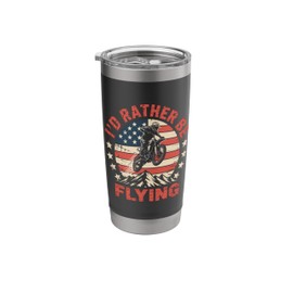Dirt Bike Motorcross MX Rider I'd Rather Be Flying Stainless Steel Insulated Tumbler