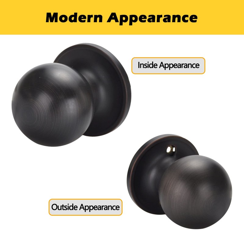 Passage Door Knobs, Left or Right Handing, Oil Rushed Brozen