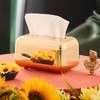 Tissue Box Cover Rectangular Electroplating Retro Napkin Box Holder for
