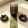 Red Green Plaid Ribbon 1.5" x 10 Yards Satin Back