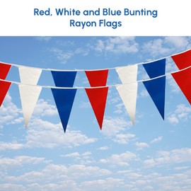 1ABOVE 10M Red White and Blue Bunting Garland Union Jack Banner Party Decorations Supplies Sporting Events Pub Bbq Royal Theme French USA 20 Flags (10M)