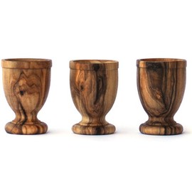 EIERBECHER-SET AUS OLIVENHOLZ von Mastro Leonardo (3 Stück) - Handarbeit aus Italien