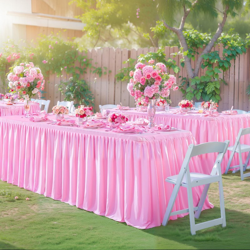 Wish Care 4 Pack Pink Rectangle Table Clothes for 6