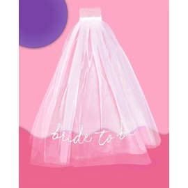 White Bridal Veil, Elegant Bridal Veil, Women's Veil, Short Veil with Comb, Soft Tulle Bridal Veil, White for Wedding, Marriage Proposal, Stag Party, Photo Shoot, White-B