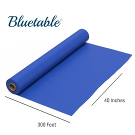 Table Cloth Roll Plastic - Blue 40” x 300’ Feet, Disposable Tablecloth Rolls to Cover Table, Plastic Tablecloths for Covering Tables