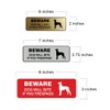 Standard Beware Dog Will Bite Sign (Red) - Large