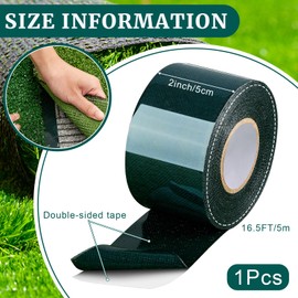 Gersoniel 1 Roll 2 in x 16.5 ft Double Sided Turf Tape for Artificial Grass Rug Self Adhesive Artificial Turf Tape for Lawn Garden Carpet Connecting Outdoor Carpet