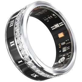 Smart Rings for Women Men Fitness Tracker Heart Rate Monitor Sleep Health Ring Step Counter Calories Waterproof Fashion Diamond Ladies Smart Rings for Android iOS Phones