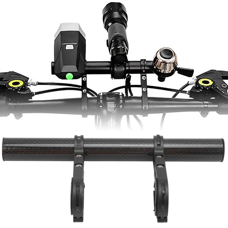 20CM Carbon Tube Bicycle Handlebar Extender Bracket Mount Bike Headlight