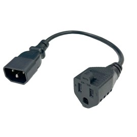 Unbranded 1-FT Premium NEMA 5-15R AC To IEC320 C14 Adapter Cable For PDU PSU UPS