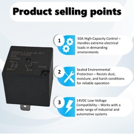 896H-1AH-S-R1-12VDC Sealed Relay - SPST (NO), 50Amps, 14VDC Coil, High-Performance Switching