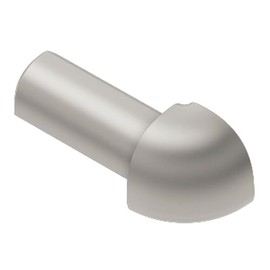 Schluter Rondec 90-Degree Out Corner with Rounded Reveal Surface - Finishing and Edge-Protection Profile - 3/8" Aluminum Satin Nickel Anodized - EV/RO100AT