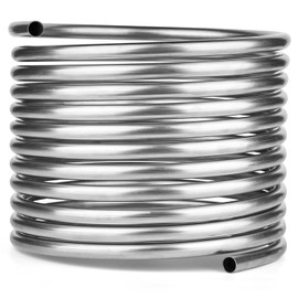 GEPPHILL 304 Stainless Steel Coil Tubing 3/8" OD x 25Ft Length, Metal Tubing for Industrial Machinery, Multi-function Processing & DIY Projects (0.375 Inch Diameter)