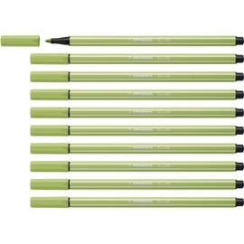 STABILO Pen 68 - Premium Fibre-Tip Pen - Pack of 10 - Pistachio