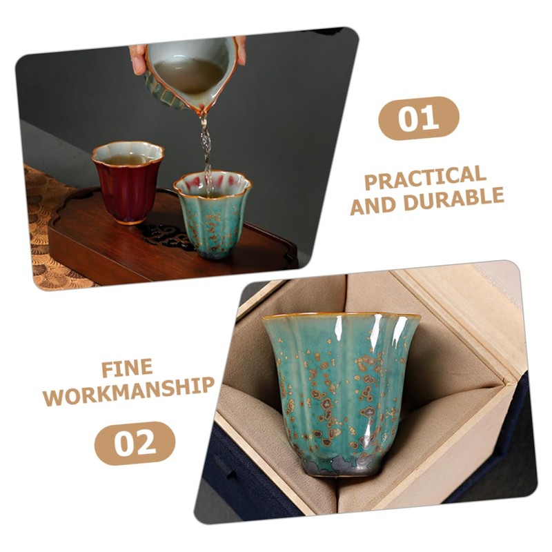 ULTECHNOVO Delicate Ceramics Tea Cup Chinese Hand Cup for Home