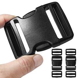 2 Set 2 inch Plastic Buckle Quick Side Release Dual Adjustable No Sewing & 4 pcs Tri-Glide Slide Clip Heavy Duty Extra Thick fit Nylon Webbing Strap for Pet Dog Collar Backpack Bag Luggage Boat Belt