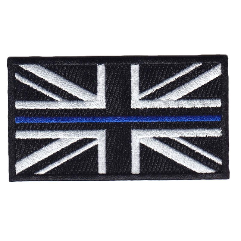 Badge Union Jack Thin Blue Line Union Jack Embroidered Patch-Hook
