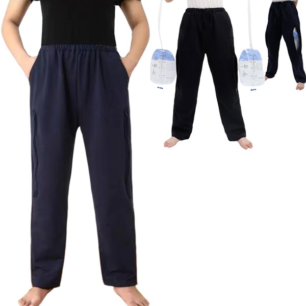 AUSTYLCO AUSTYLCO Urine Bag Holder Pants with Zippered Pockets,Incontinence Catheter