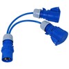 SPARES2GO 16A Splitter Cable 240V Caravan Motorhome 2 Way Hook