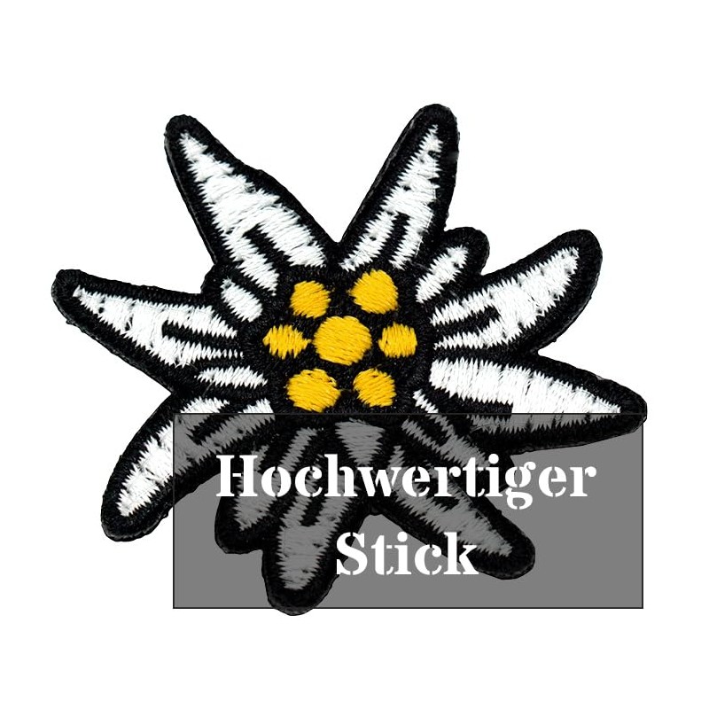 Café Viereck ® German Army Edelweiss Patch Embroidered with Velcro