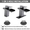 AVSIILE LED Bathroom Sink Faucet, Matte Black Waterfall Single Hole