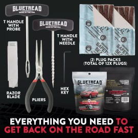 GlueTread On Road Tire Plug Kit - Tire Repair Kit with Plugs