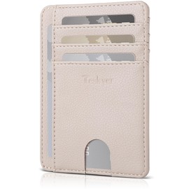 Teskyer Slim Wallet for Men, Minimalist Front Pocket RFID Blocking Leather Wallet Credit Card Holder for Men & Women