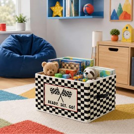 Race Car Room Toy Storage Bins Box,Kids Room Decor for Boys