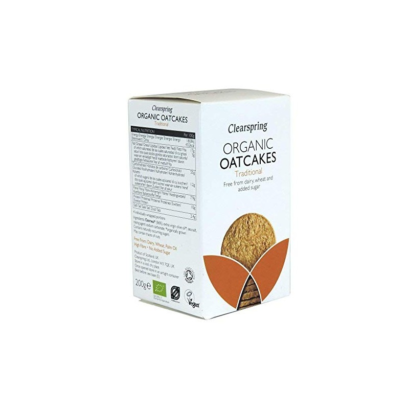 Clearspring | Oatcakes, Traditional, Organic | 12 x 200g