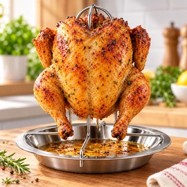 Chicken Roaster Rack for Grilling – Stainless Steel Roasting Stand for Kitchen Oven & Outdoor BBQ Cooking