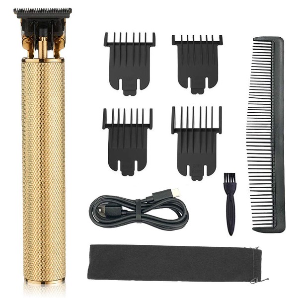 Mens Clipper Cordless Hair Clippers, Razor Electric Professional Beard Trimmer Grooming Shaving Machine Self Hair Cutting Haircut Trimmers Cutter，Golden