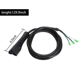 10L0L Golf Cart 48V Battery Charger Plug for EZGO TXT & RXV, 3-Pin Triangle Handle Plug with 8 inch DC Cable Cord, OEM# 611218 604321 8009