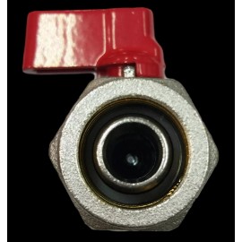 Unbranded 3/4" 3-Loops Ball Valve Brass PEX Manifold for 1/2" PEX, Red Handle