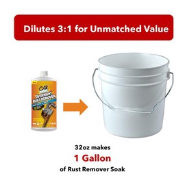 Oil Eater Overnight Rust Remover - Safe & Easy Soak for Tools, Auto Parts, Antiques, 32oz Concentrate - Makes 1-Gallon
