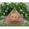 Large Orgone Pyramid | Rose Quartz Pyramid Crystal | Tree