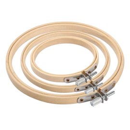 DEVENTORZ Embroidery Frame, Embroidery Frame, 3.9 inches (10 cm), 5.1 inches (13 cm), 5.9 inches (15 cm), Set of 3, Round Bamboo Metal Clasp, Cross Stitch Tool, Embroidery Tool, 5 Sizes, Embroidery