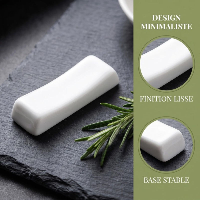 Toyvian Supporto Poggia-Bacchette in Ceramica Bianca 12 Pezzi, Porta-Couverts Piccolo