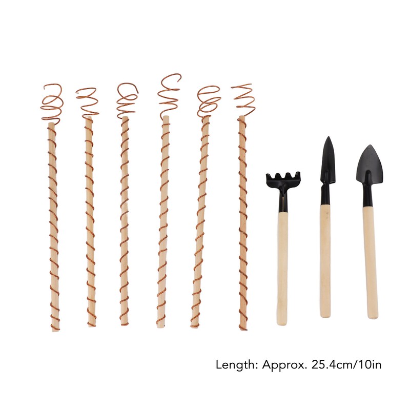 6PCS Electroculture Plant Stakes 10 Inch Natural Wood Stake Wrapped